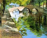 Famous Reflections Paintings - Reflections aka Canal Scene